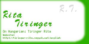 rita tiringer business card